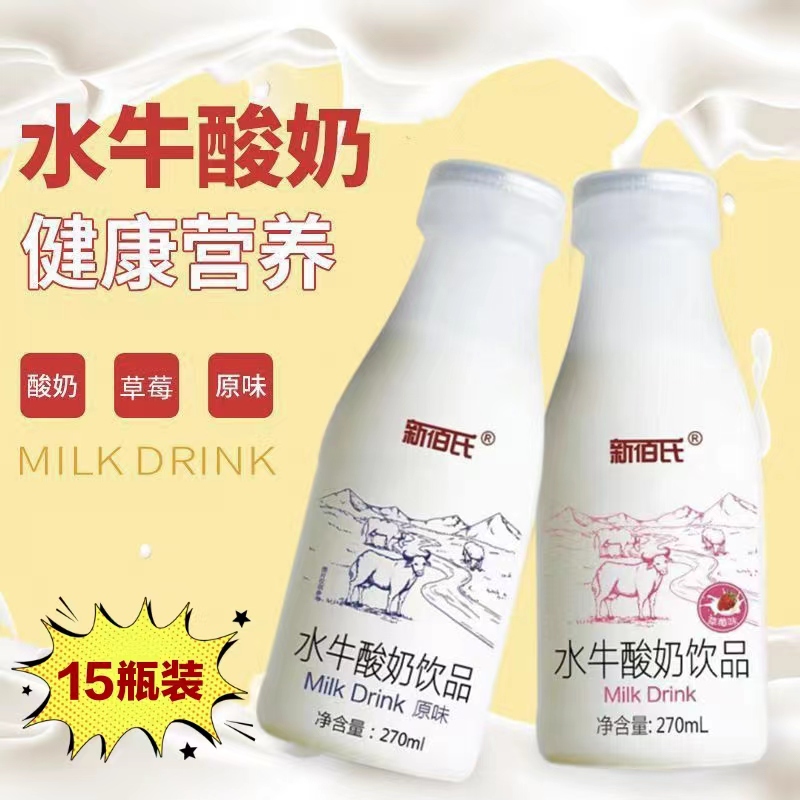15瓶新佰氏水牛酸奶270ml益生菌饮品学生儿童营养早餐奶乳酸菌