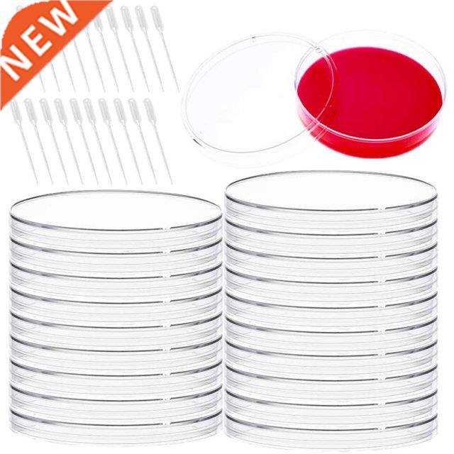 20 Pcs Plastic Petri Dishes,Sterile Plastic Petri Dishes wit