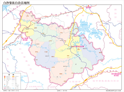 白沙黎族自治县2地图行政区划水系河流湖泊交通旅游铁路地形卫星