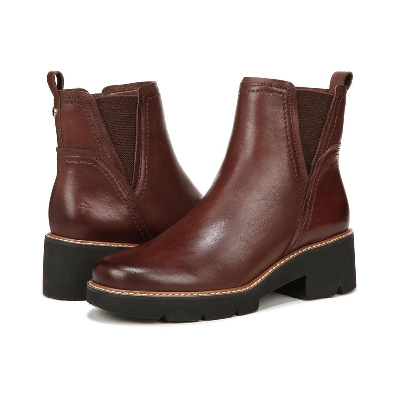 Naturalizer正品流行时装靴女式Darry-Bootie深棕色厚底切尔西靴