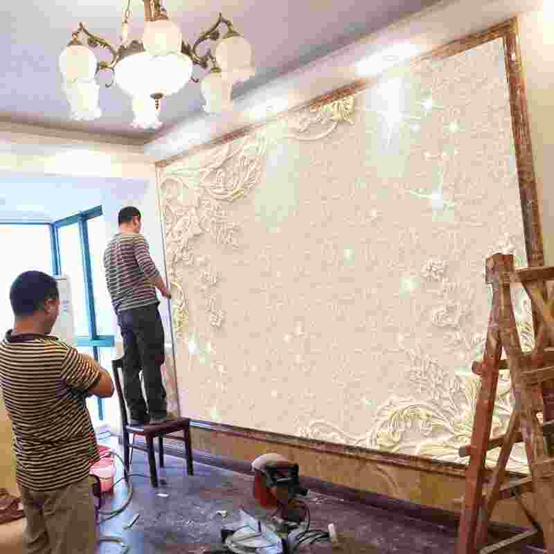 5d欧式电视背景墙纸大方简单3d立体豪华壁画装饰客厅高档墙布壁纸