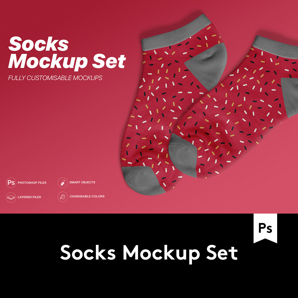 Socks Mockup Set 5款多规格袜子设计样机模板素材 M2020032603