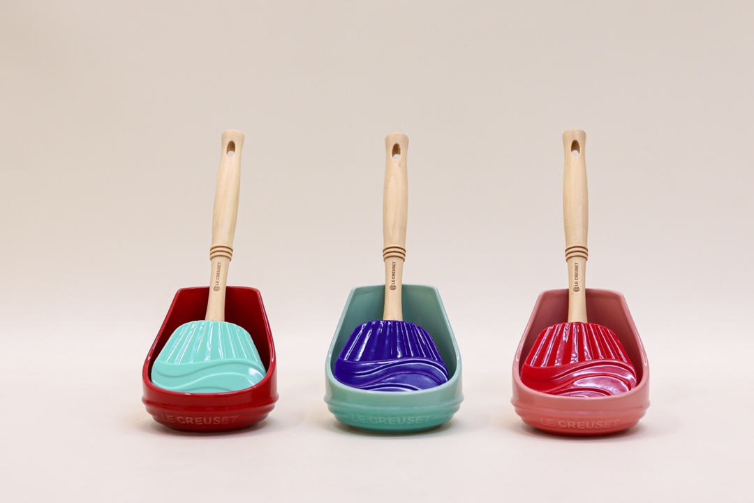 法国LE CREUSET酷彩炻瓷汤勺架子原装礼盒厨房收纳置物架锅盖架