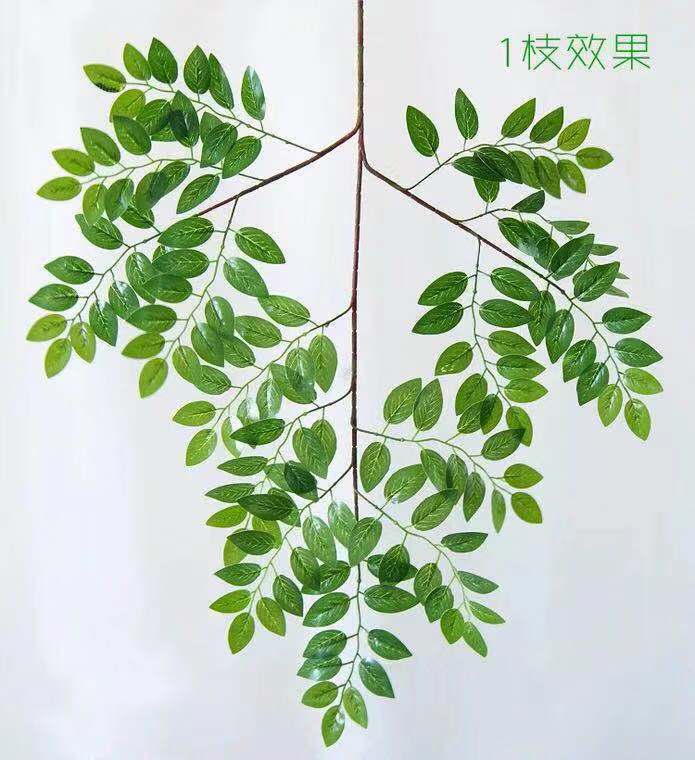 仿真榆树叶手感榆树支绿色植物叶子朴树假树枝乔木工程装饰造型