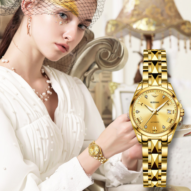 手表女机械表高档3171欧品客旗舰店瑞士金表奢侈品牌十大新款女表