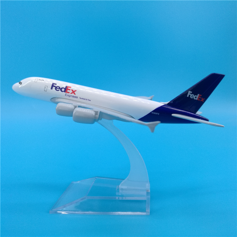 16cm美国联邦快递FedEx货机A380合金金属飞机模型物流公司摆件