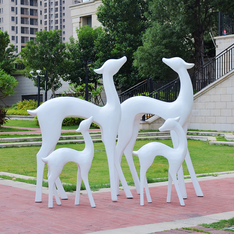 户外玻璃钢动物雕塑抽象鹿摆件园林景观庭院售楼处房地产广场装饰