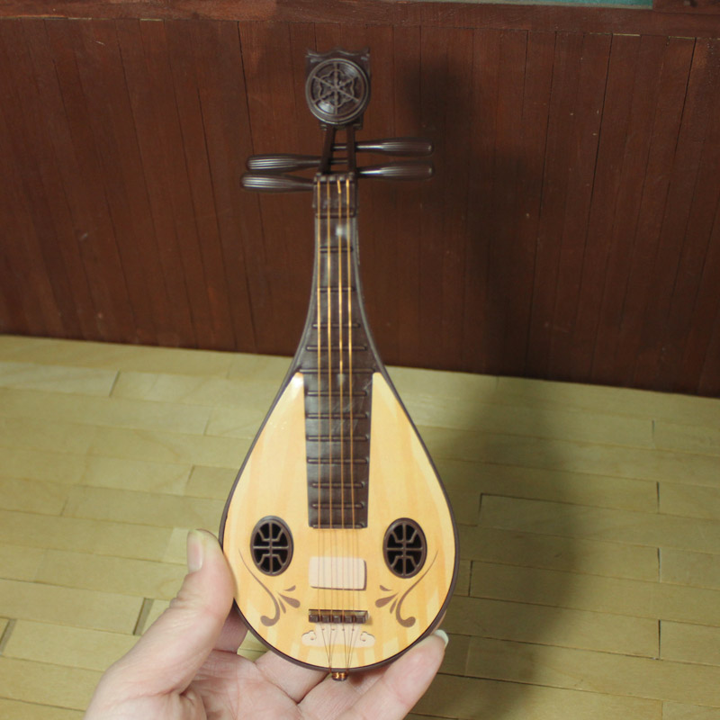 迷你琵琶 古风古装道具 摆件玩具 BJD娃娃用 古典乐器 约20cm棕色