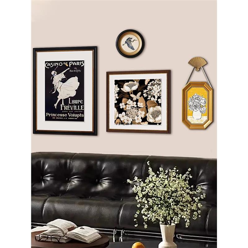 法式客厅装饰画中古风卧室餐厅背景墙高级感挂画照片墙组合壁画