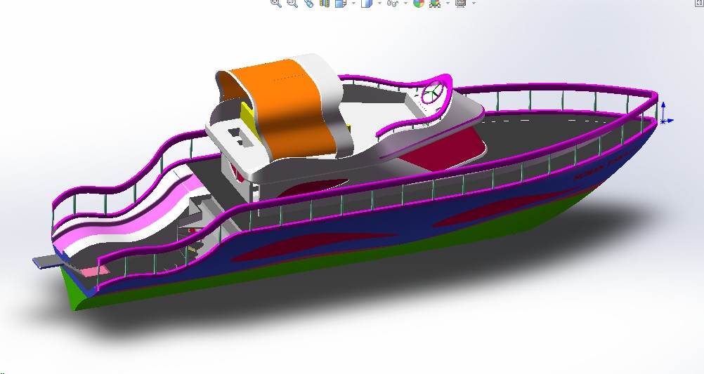 Yacht游艇三维建模图纸 X_T格式 船舶数模3D设计