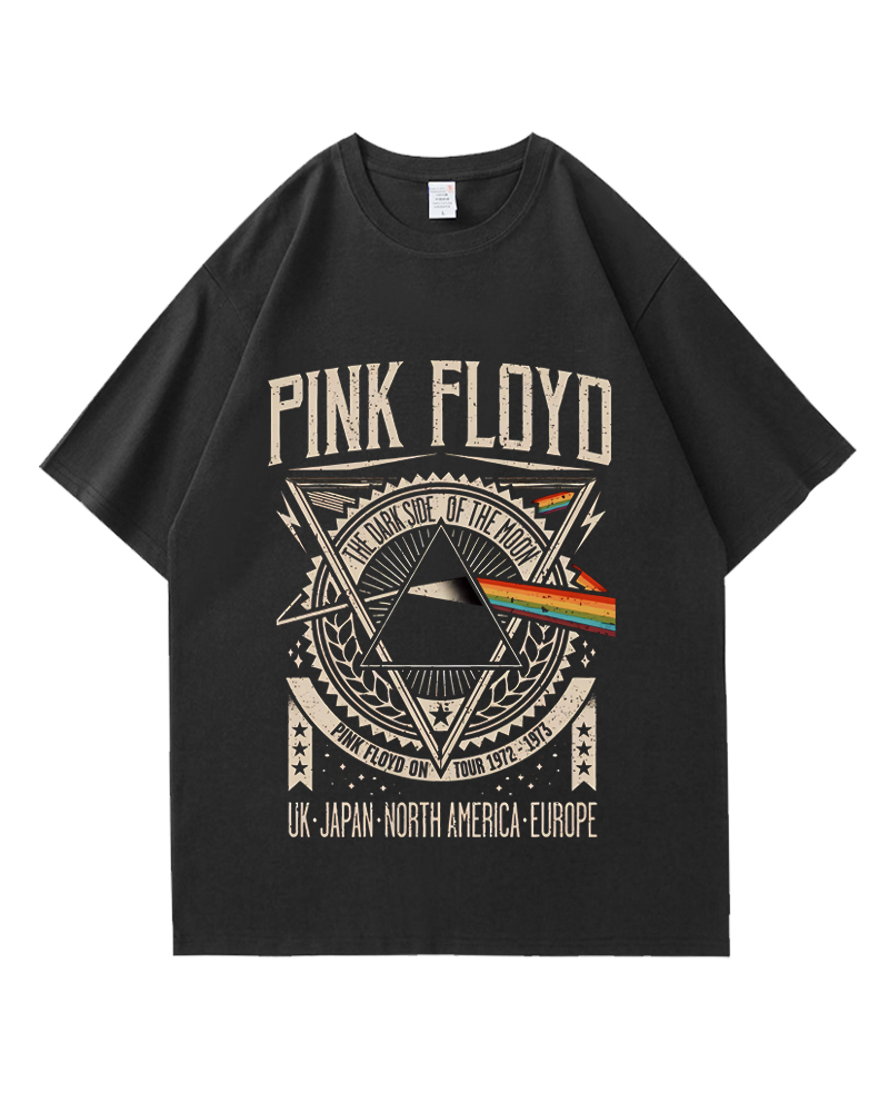 朋克摇滚Pink Floyd平克弗洛伊德短袖黑色t恤男纯棉vintage风体恤