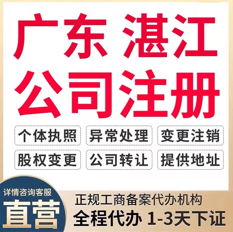 湛江雷州市个体电商企业公司注册营业执照代办注销变更解除异常