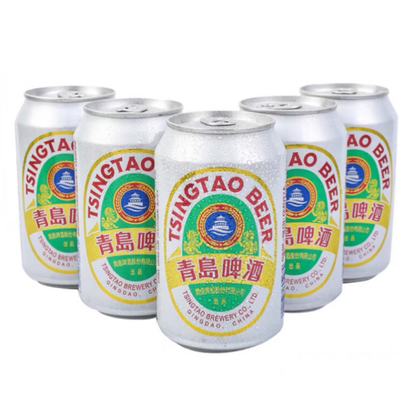 青岛啤酒出口新加坡香港白罐330mlX24罐装整箱一厂包邮原产地发货