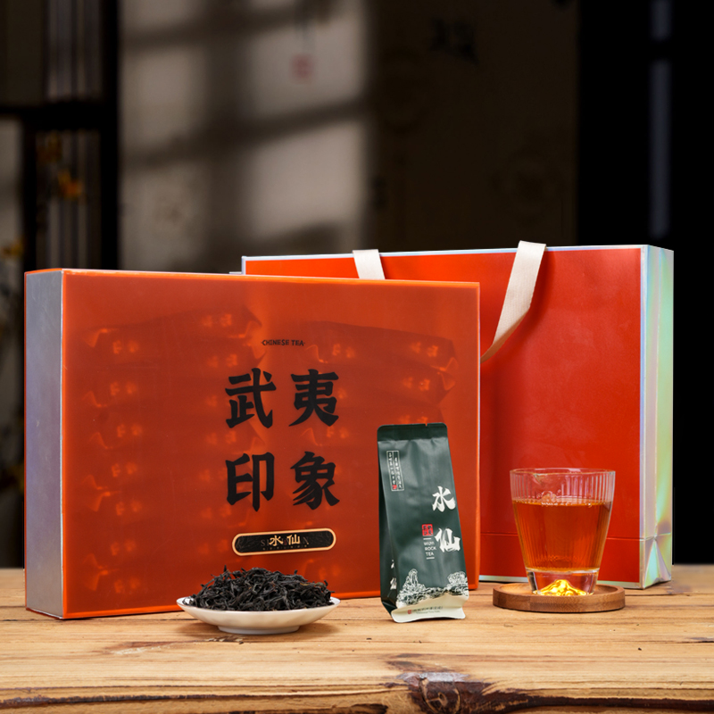 茶友团 武夷水仙茶叶福建浓香型乌龙茶特级岩茶新茶礼盒装250g