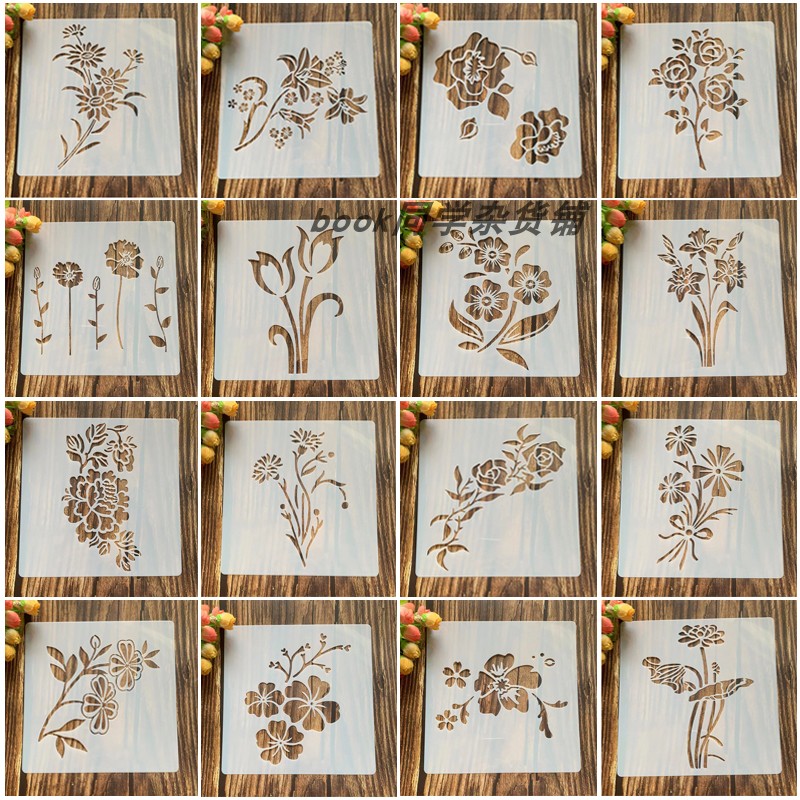 植物花朵 手账手抄报模板模具镂空花边尺工具文具小报绘画边框尺