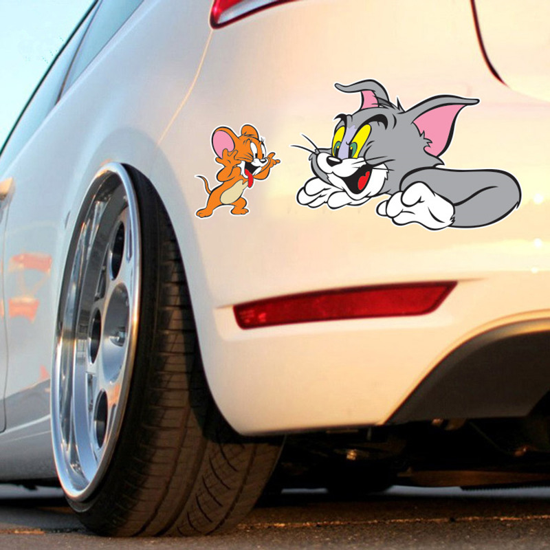 猫和老鼠车贴汽车贴纸车身门个性创意可爱贴画遮挡划痕遮盖装饰贴