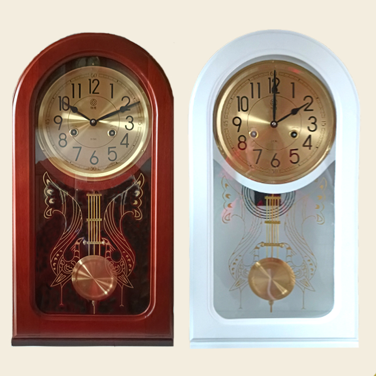 老式机械挂钟复古摆钟实木发条座钟北极星纯铜机芯欧式钟表风水钟
