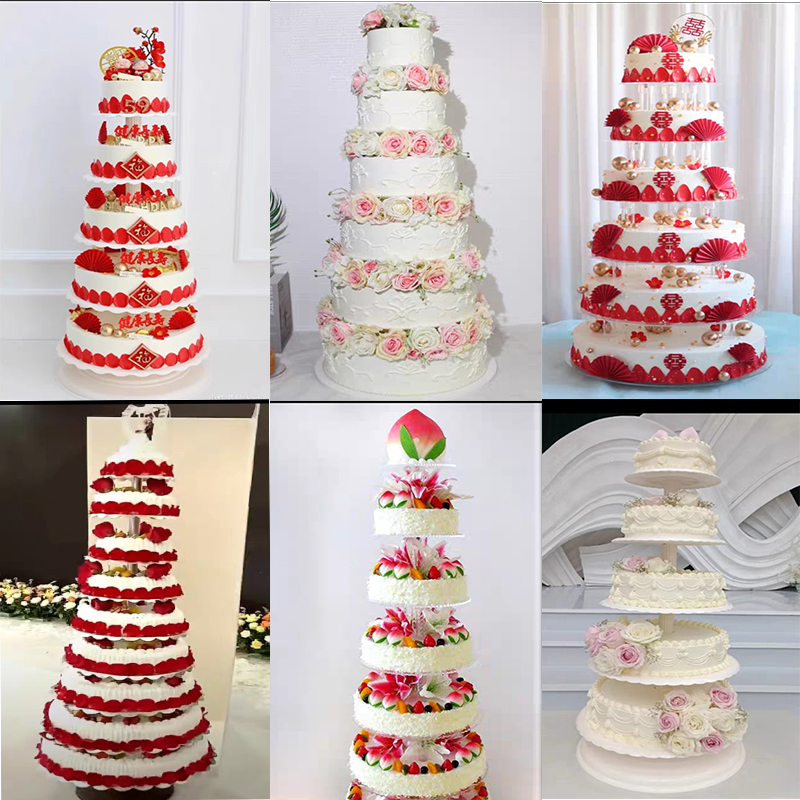 多层架子蛋糕模型仿真2024新款鲜花婚礼祝寿水果假蛋糕橱窗样品