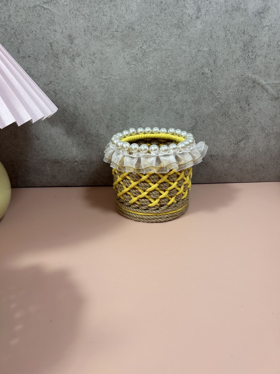 麻绳手工DIY笔筒纸杯小花篮材料包（非成品）