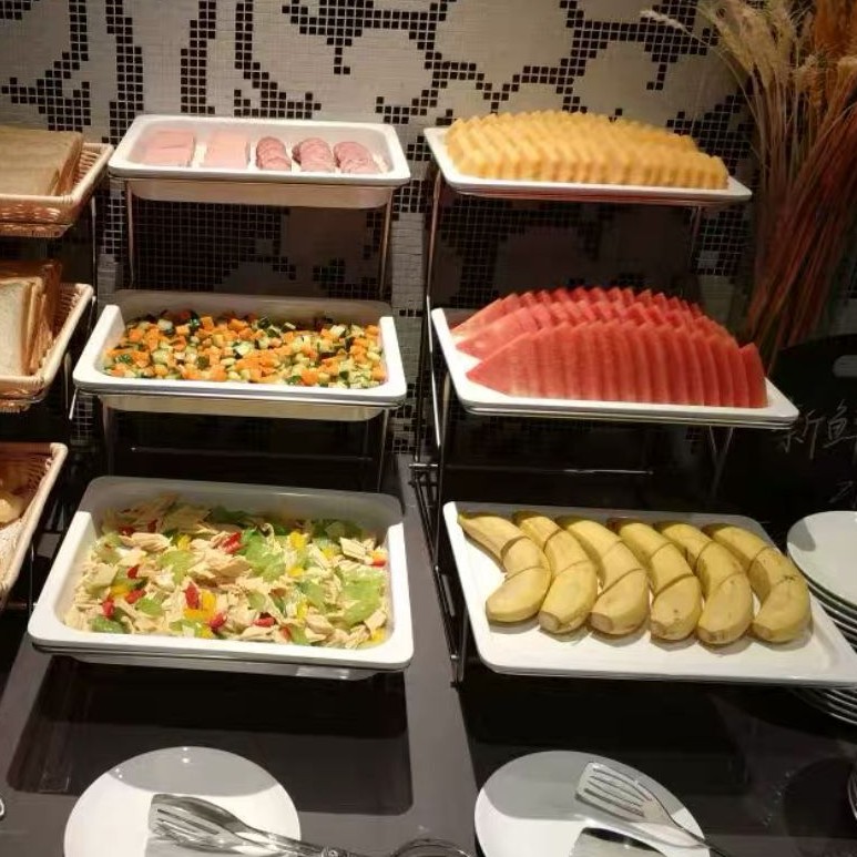 不锈钢三层自助餐展示架熟食冷餐摆台酒店水果盘蛋糕点心架甜品盘