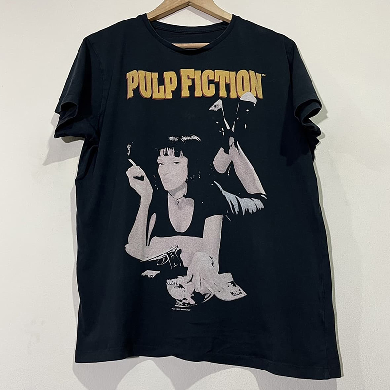 Pulp Fiction昆汀低俗小说封面vintage复古设计感小众短袖男女T恤