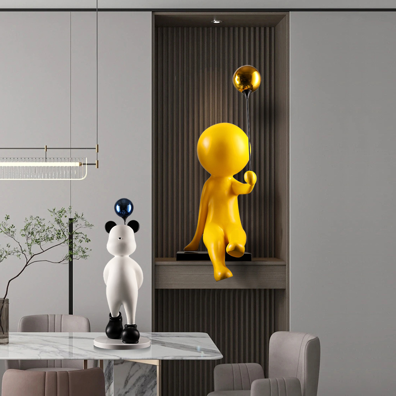 现代创意b气球雕塑摆件客厅玄关柜电视柜落地展厅酒店样品屋展示