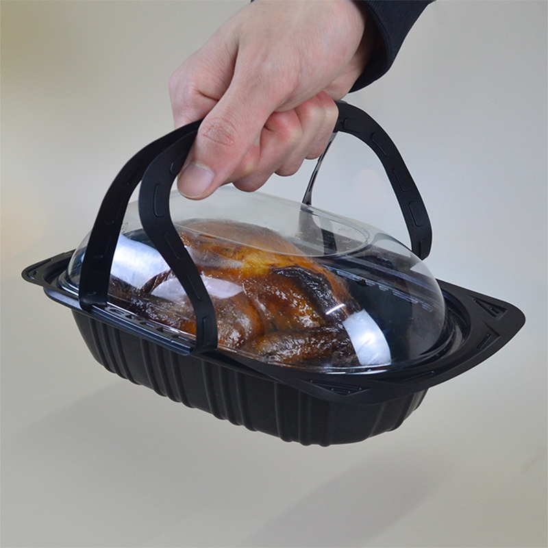 烤鸡打包盒外卖烧鹅手提盒带盖生蚝透气防雾烧鸡架脆皮烤鸭包装盒