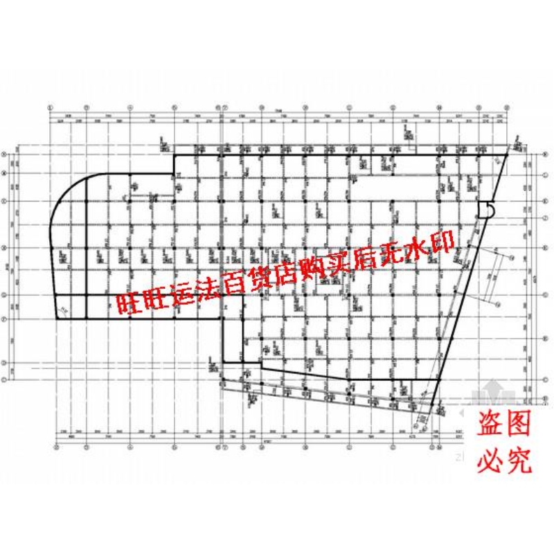四层大型商业广场框架结构施工cad图纸(预应力管桩、地下室)