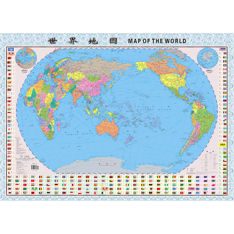 2024全新正版世界地图中英文对照正版高清中国地图纸质版折叠贴图