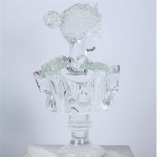 古希腊人物透明树脂雕塑定制大卫断臂会客厅落地艺术品摆件
