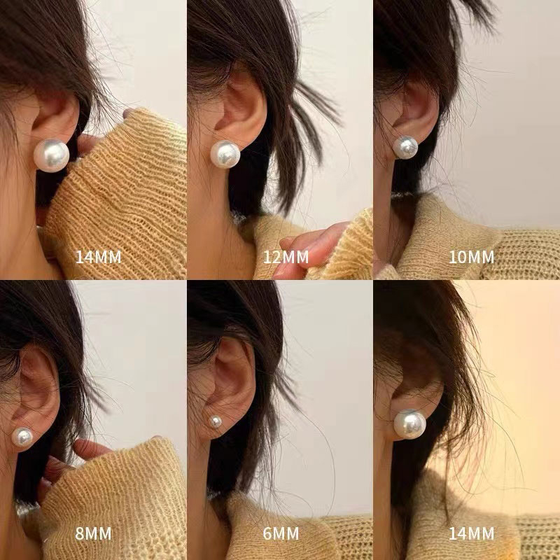 天然珍珠耳钉女纯银2023年新款潮高级感耳骨钉小众设计感耳饰耳夹