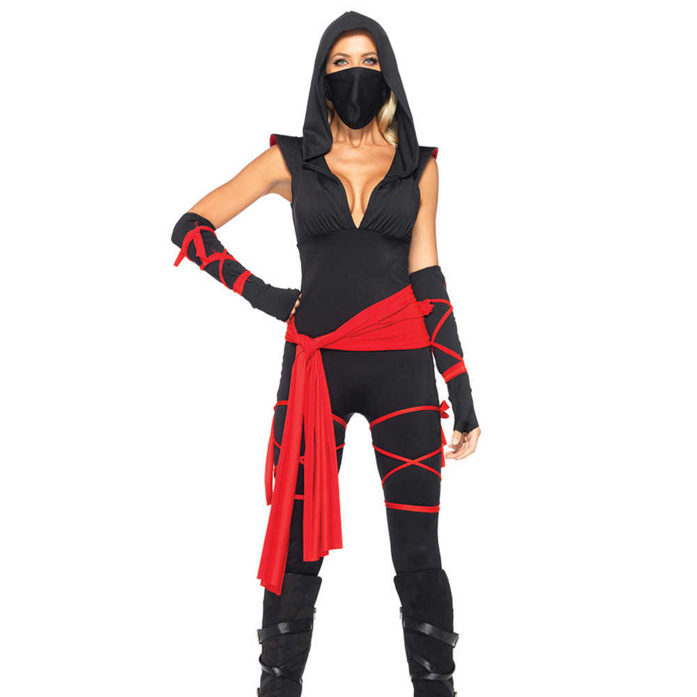 cosplay蒙面武士万圣节角色扮演海盗服黑色出口日本忍者刺客女装
