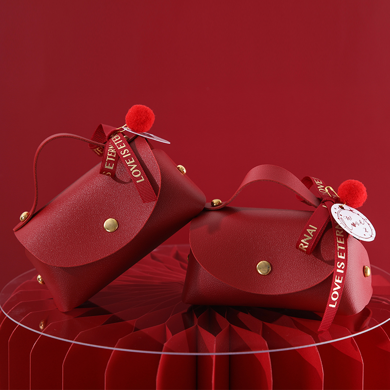 喜糖盒子皮质ins风空小礼盒口红包装盒2023新款结婚礼品盒手提袋