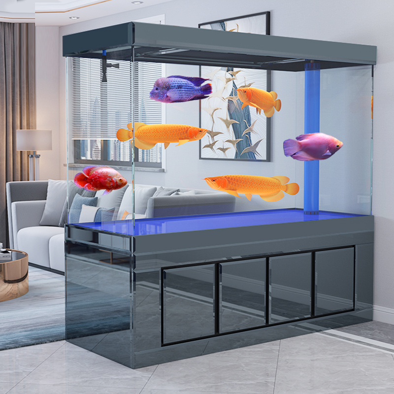 鱼缸家用客厅大小型底滤轻奢鱼缸2023新款超白玻璃水族箱金龙鱼缸