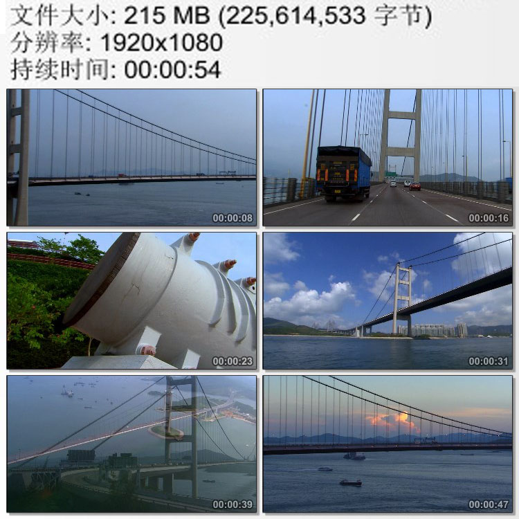 中国香港青马大桥 现代桥梁建筑艺术 高清实拍视频素材
