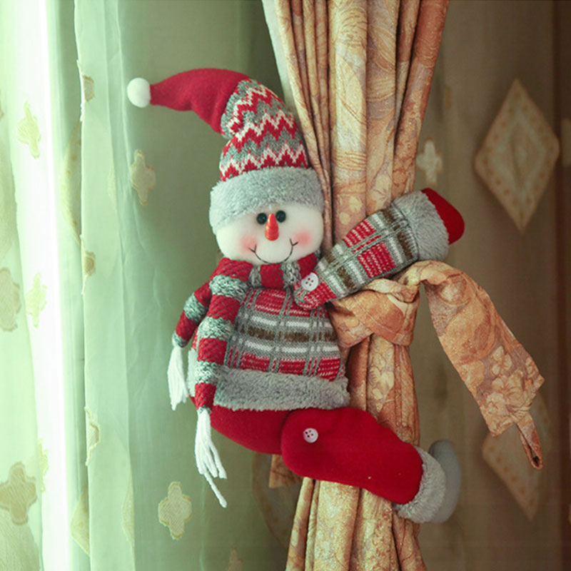 圣诞节装饰用品窗帘装饰扣卡通娃娃抱扣橱窗布置装饰圣诞情人礼物