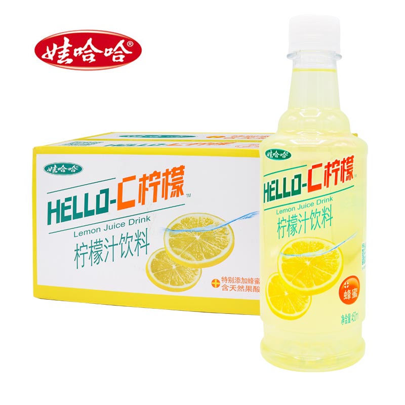 娃哈哈HELLO-C柠檬复合果汁饮料450ml*15瓶 含蜂蜜补充所需维生素