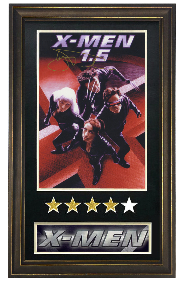 x战警休杰克曼亲笔签名电影海报评星级裱框含证书