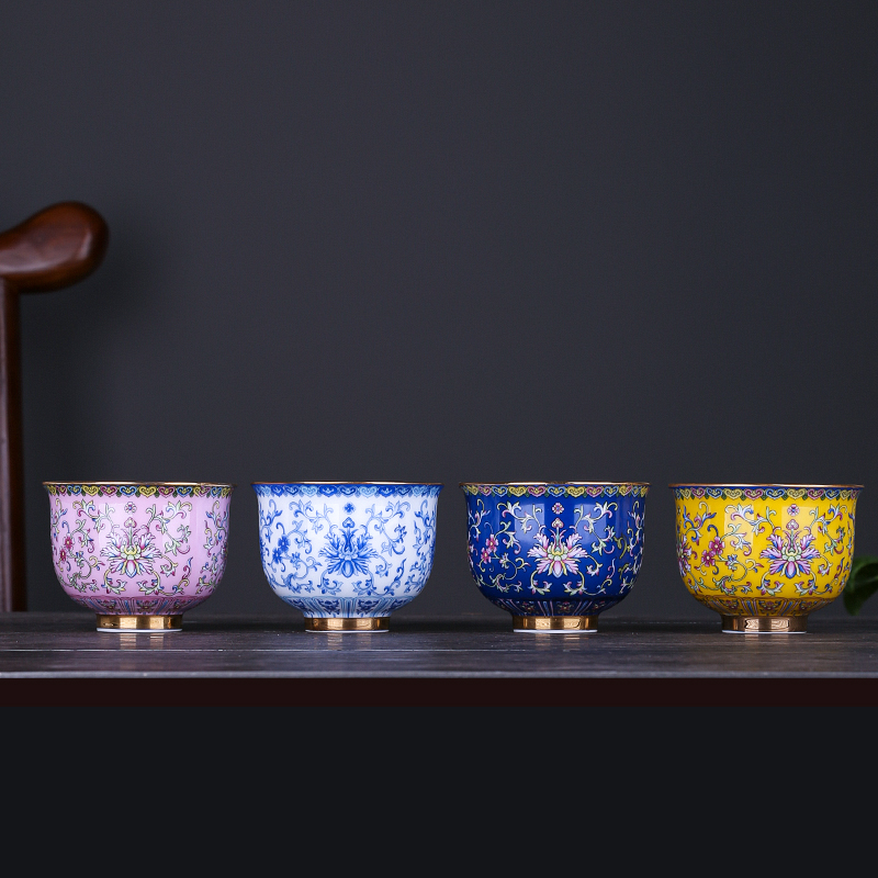 主人杯景德镇瓷器茶具餐具清乾隆瓷器珐琅彩主人杯仿古瓷器收藏
