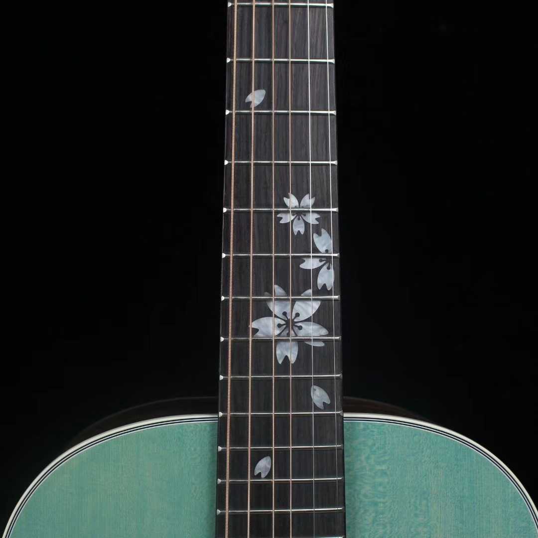 YAMO 雅木吉他36寸旅行吉他樱花系列面单民谣吉他绿色款YA-1NAX