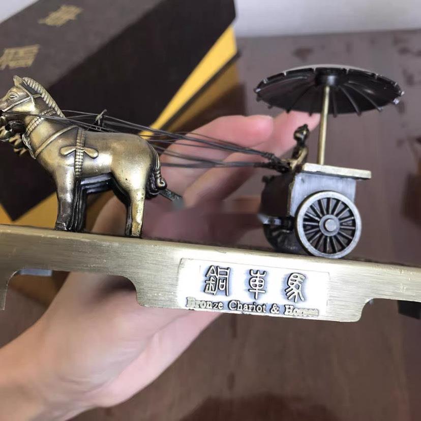 现货速发兵马俑铜车马摆件西安特色旅游纪念品金属马车中国特色礼