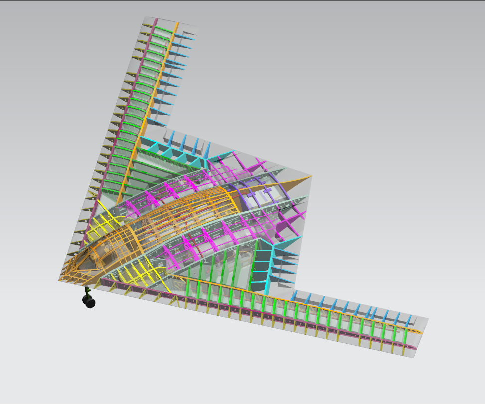 B21隐身飞机结构装配图三维立体设计图文件