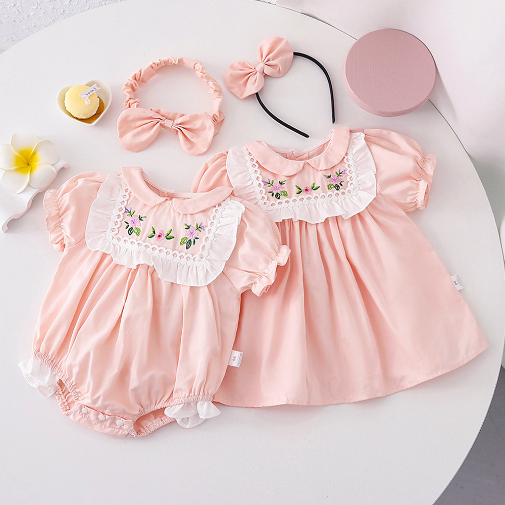 夏季衣服宝宝哈衣婴幼儿1-2岁女童包屁衣双胞胎6个月连衣裙姐妹装