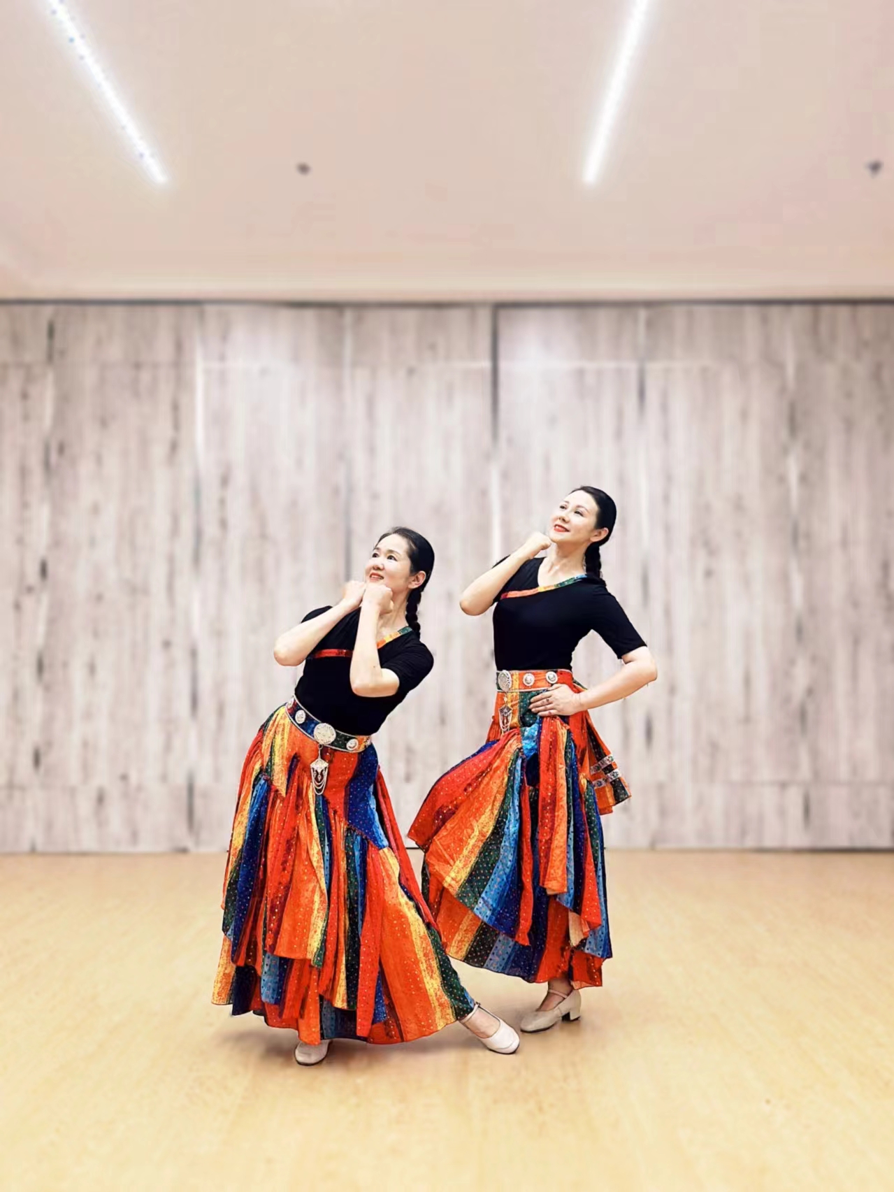 花与影新舞爱在纳木错藏族舞蹈服练习裙藏族舞台演出广场舞套装