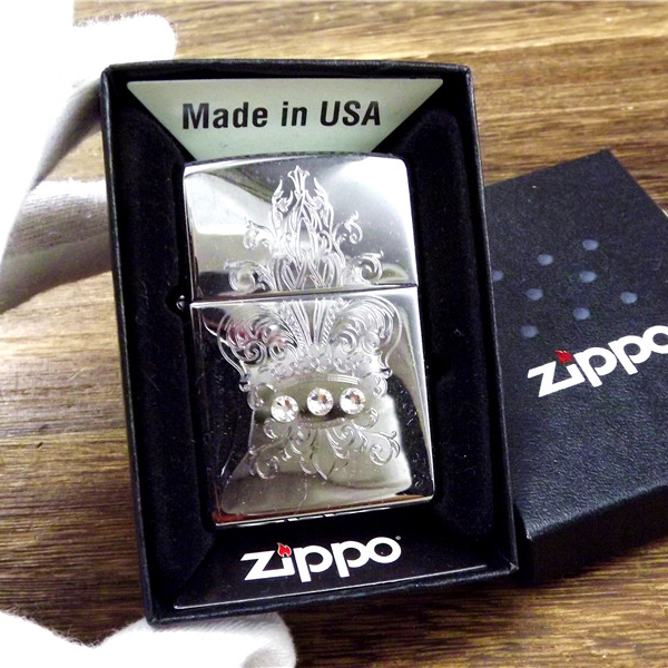 Zippo打火机正品全新14年水晶贴章高冠皇冠原装专柜正版煤油美国