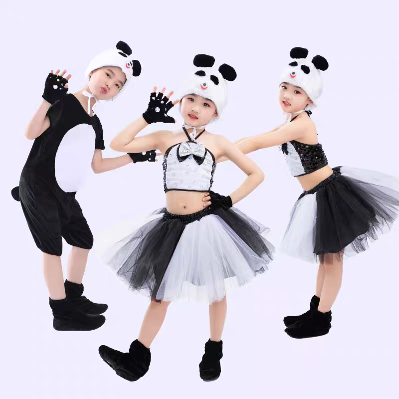 儿童大熊猫演出服幼儿园动物服小黑熊舞蹈表演服卡通话剧舞台服装