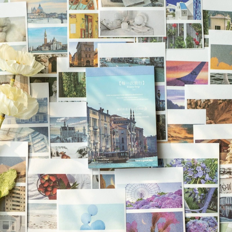 旅行风景贴纸本和纸手账素材LOMO照片胶片美好的一天手帐装饰贴画