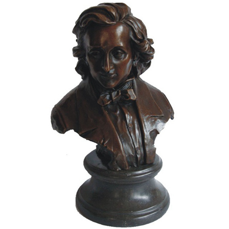 音乐家肖邦铜雕塑头像半身铜像人物摆件工艺礼品艺术家居饰品