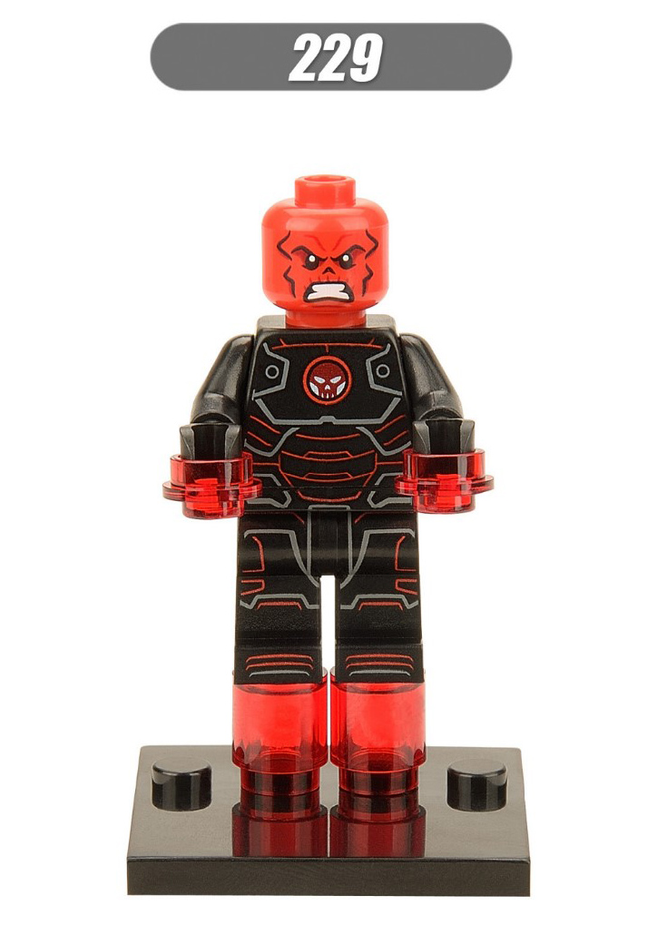 欣宏兼容乐高超级英雄漫威复仇者联盟美国队长之红骷髅X229人仔