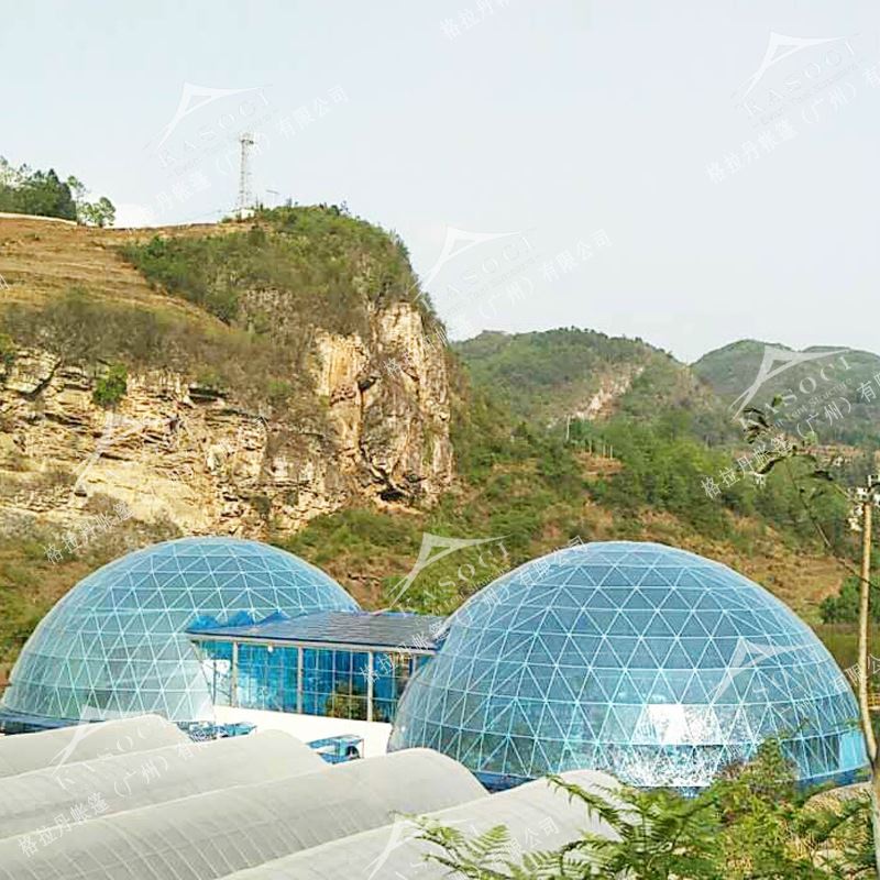 大型展览球形帐篷大跨度穹顶钢结构设计半圆形玻璃欧式铝方形骨架